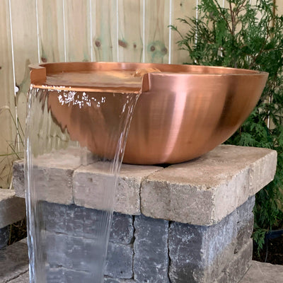 26" Round Copper Bowl, 12" Spillway in use
