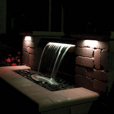24" Colorfalls - Crystal White in use at night