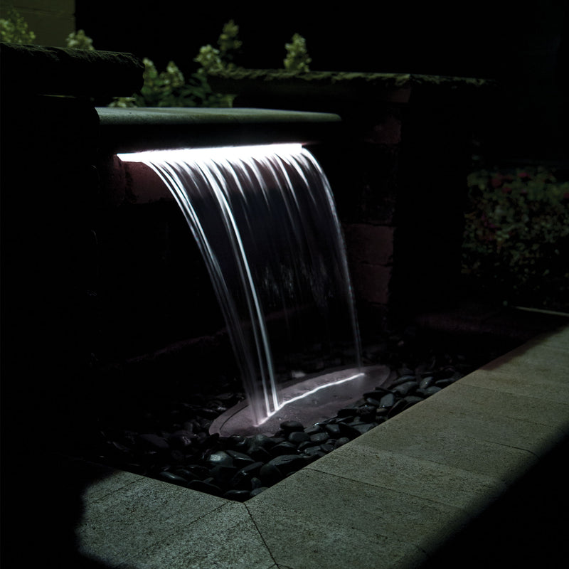 24" Colorfalls - Crystal White in use at night