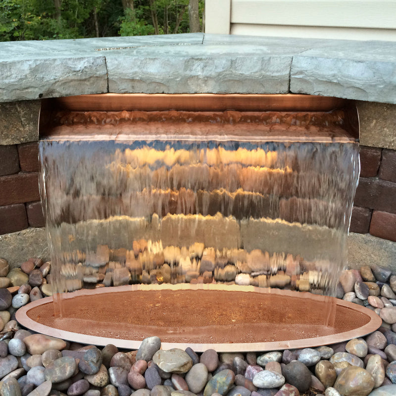 24" Copper Finish Spillway In Use