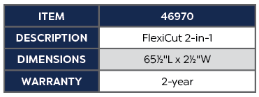 FlexiCut 2-in-1 Product Chart