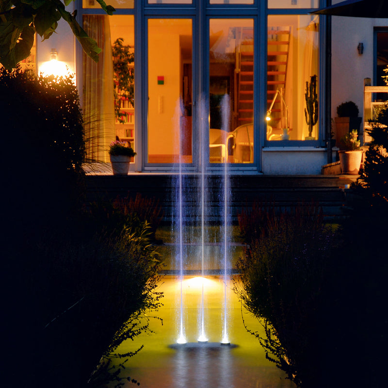 Water Trio  combines water and light for visual interest in the landscape