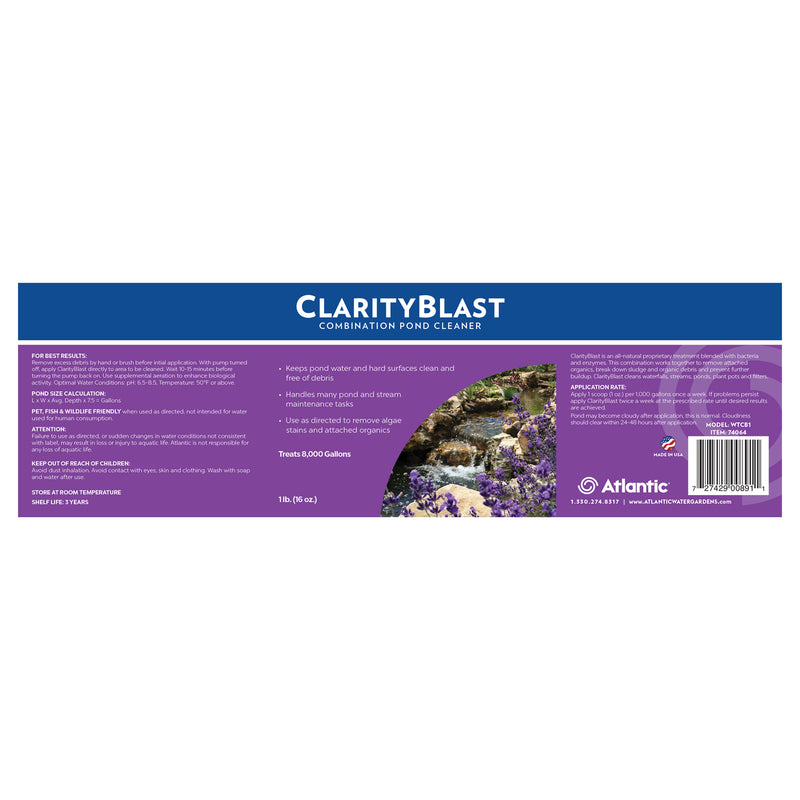 ClarityBlast 1 lb. Product label