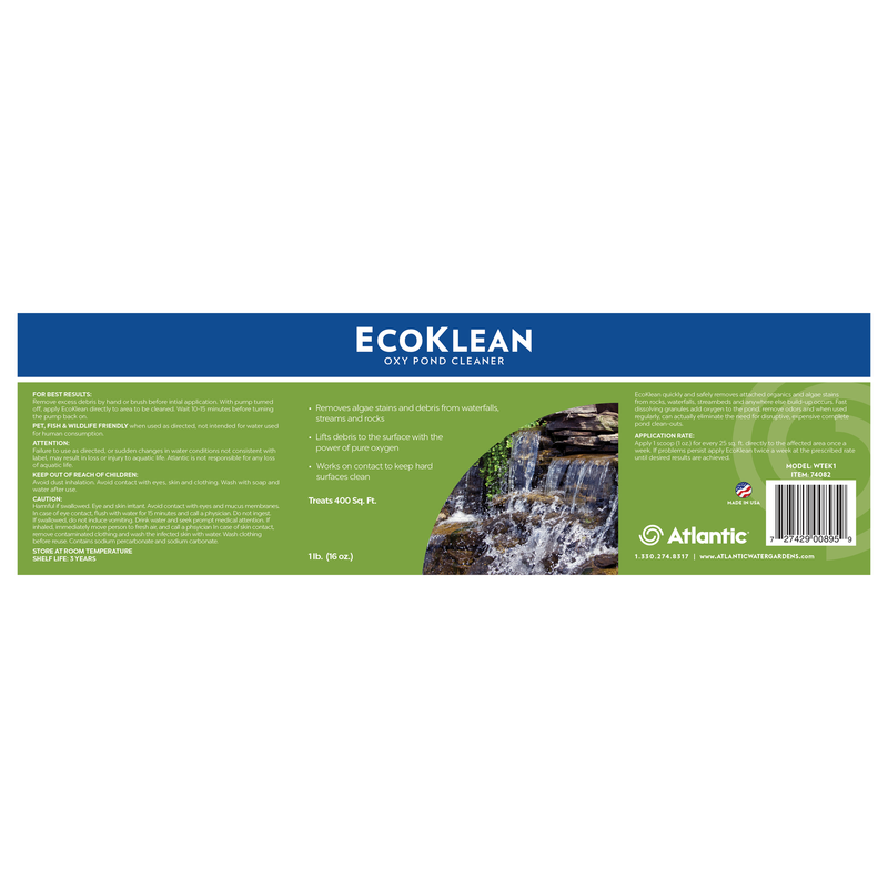 EcoKlean 1 lb. Product label