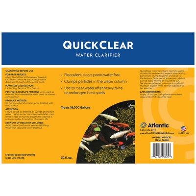 QuickClear 32 oz. Product label