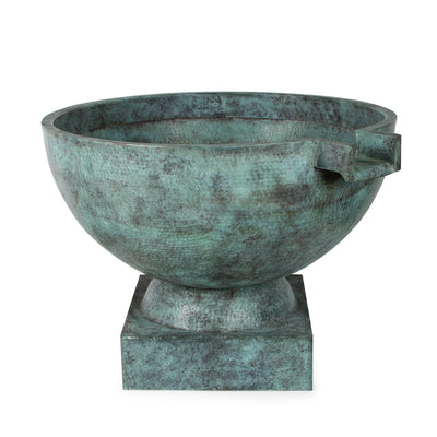 30" Hammered Brass Bowl on Pedestal